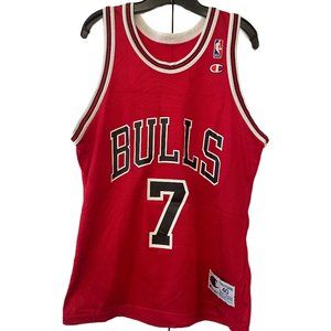 NBA Chicago Bulls Vintage Toni Kukoc Champion Jersey Red Size 40 Men